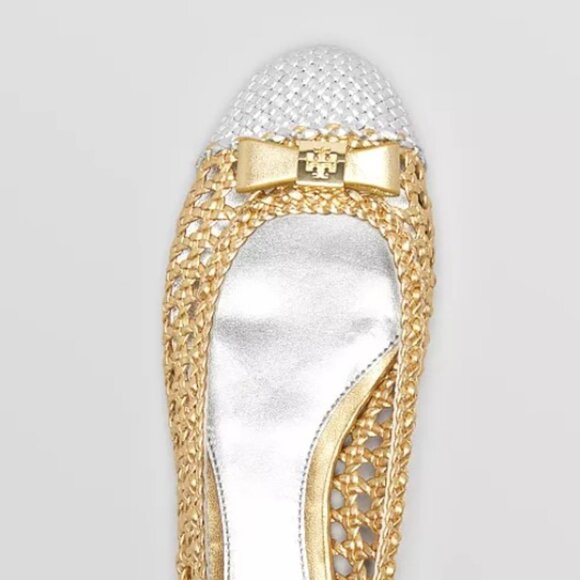 NWOT Tory Burch Women's Navy & White Ballet Flats - Carlyle Woven (Size US 6.5) - Picture 7 of 7